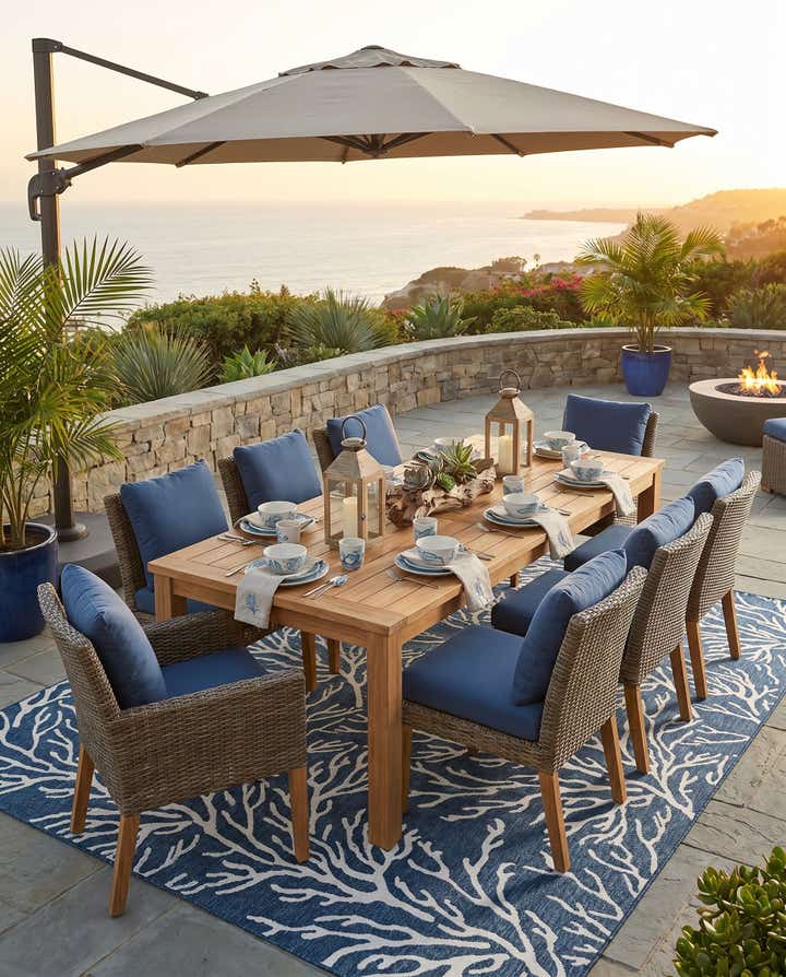 9' x 12' Easy-Clean Coastal Indoor / Outdoor Rug