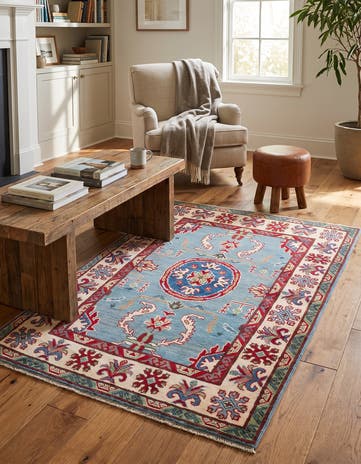 3' 5 x 5' 2 Hand Knotted Kazak Rug