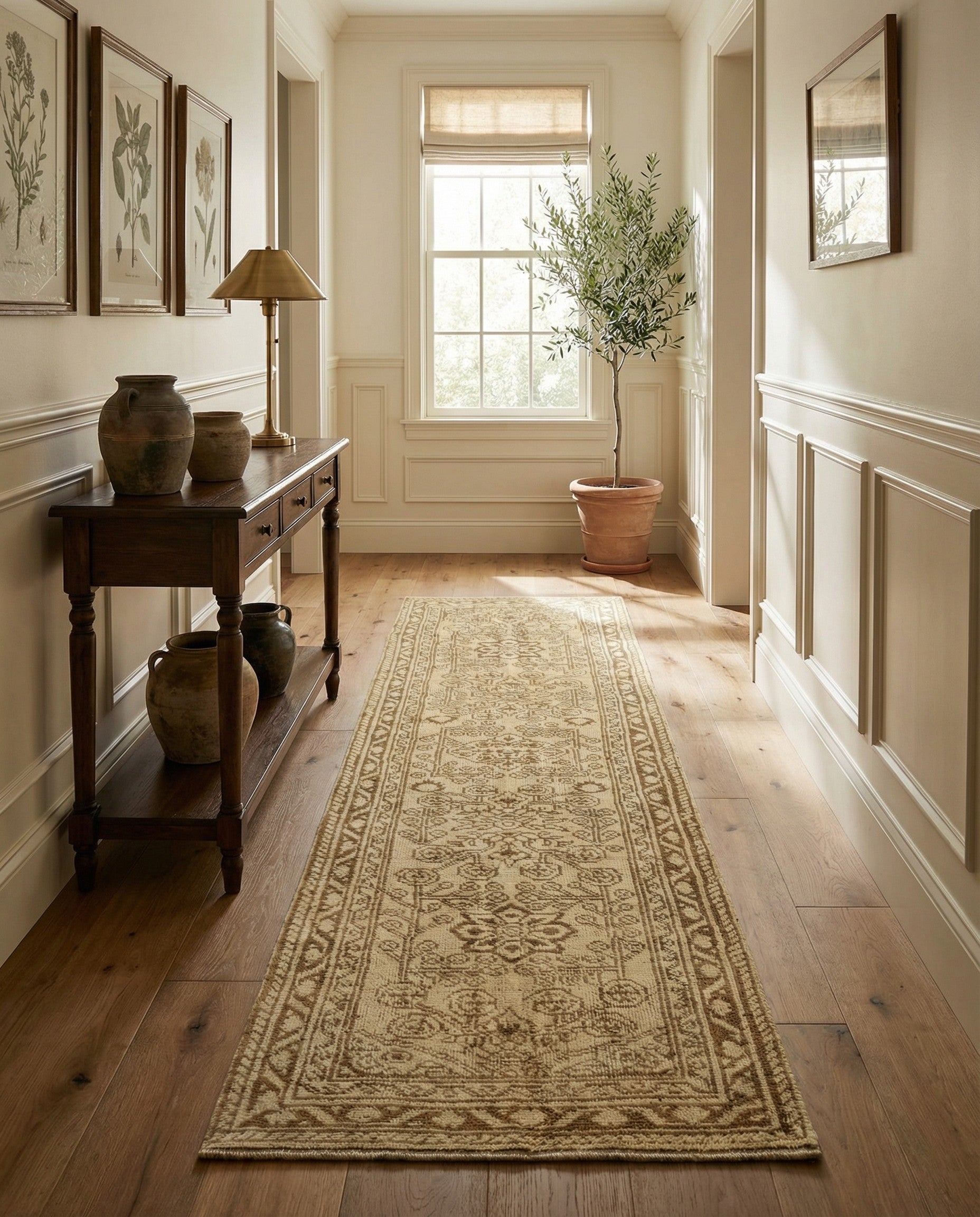 2' 7 x 10' Hand Knotted Oushak Wool Runner Rug