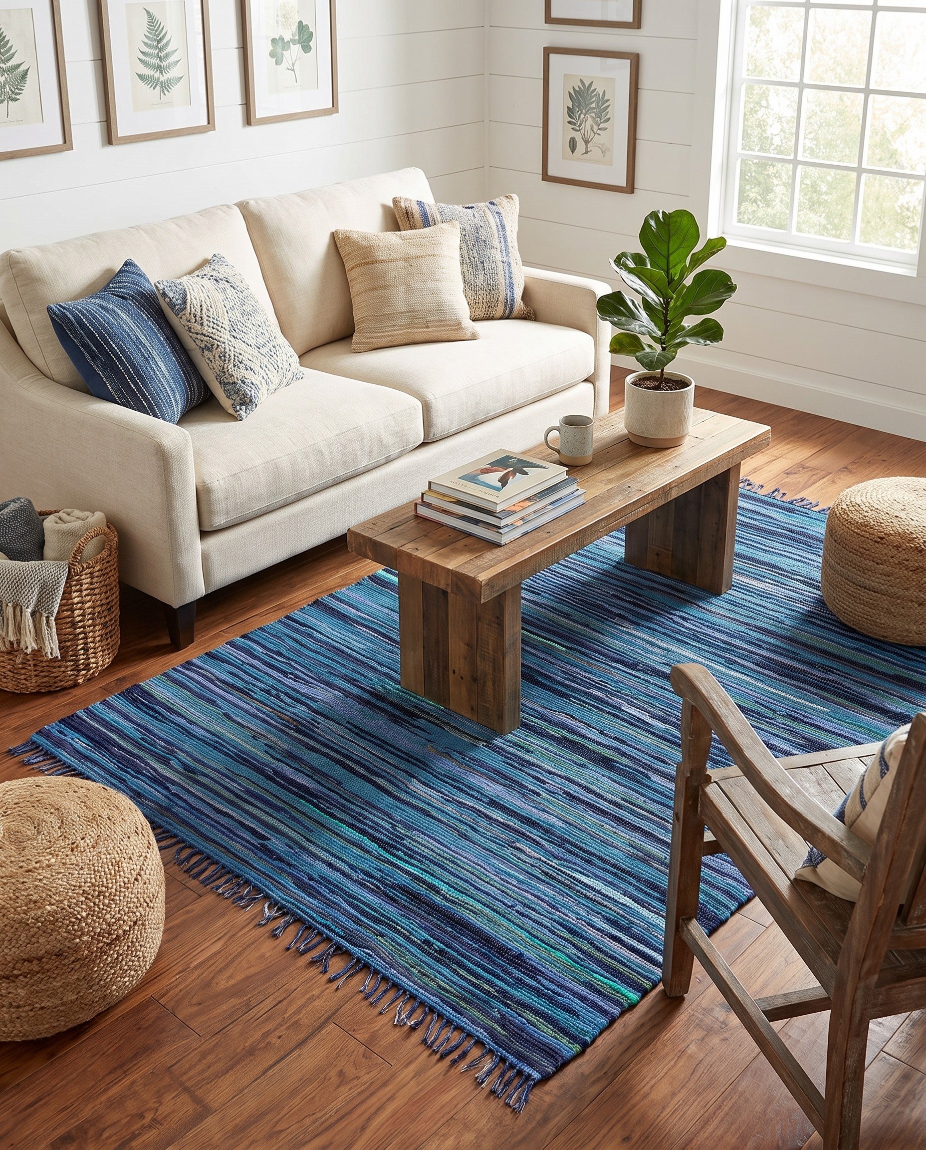 5' x 8' Hand Woven Chindi Cotton Rug
