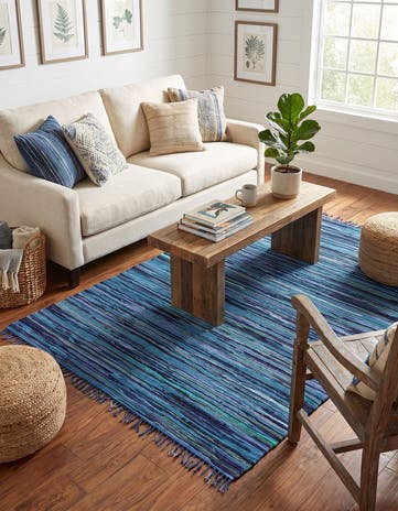 5' x 8' Hand Woven Chindi Cotton Rug