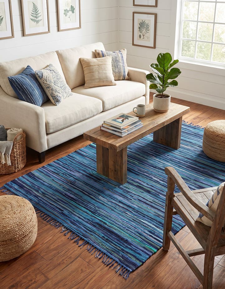 5' x 8' Hand Woven Chindi Cotton Rug
