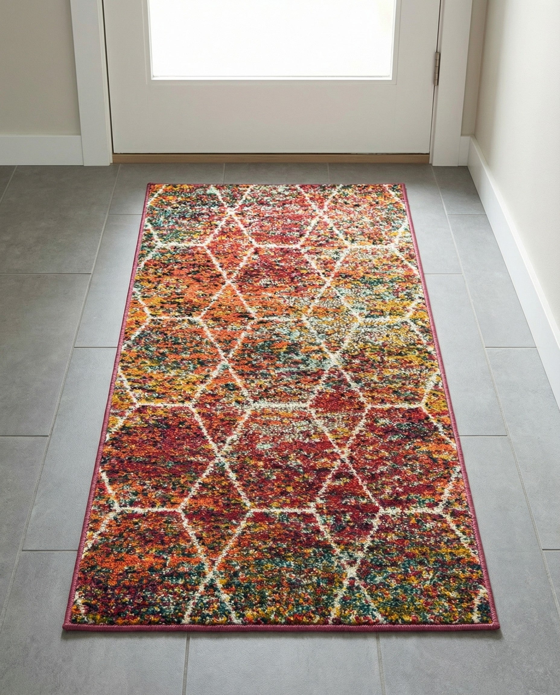 2' x 4' Lattice Frieze Runner Rug