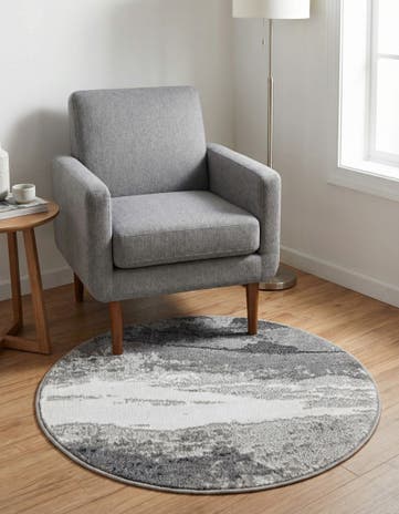 Black Oslo Round Rug