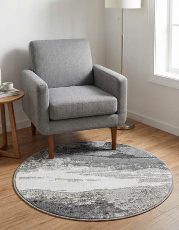 Black Oslo Round Rug