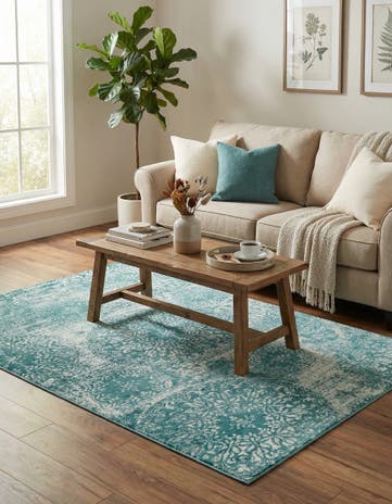 Turquoise Monte Carlo Rug