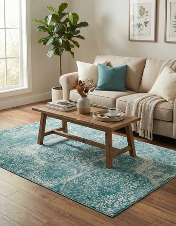 Turquoise Monte Carlo Rug