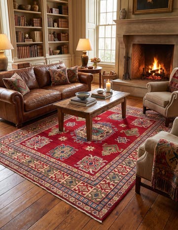 4' 10 x 6' 6 Hand Knotted Kazak Rug