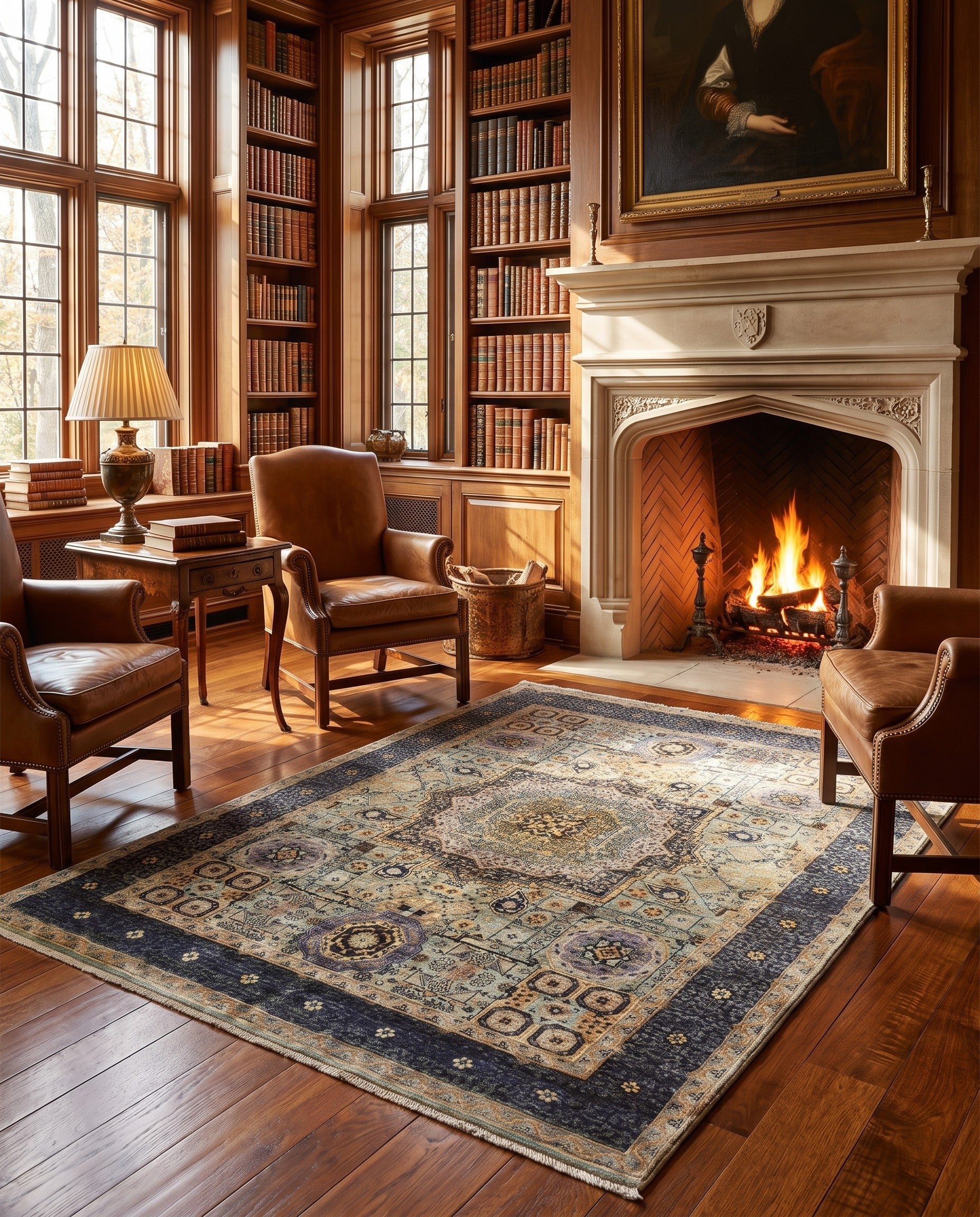 4' 10 x 6' 8 Hand Knotted Mamluk Ziegler Rug