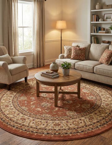 7' 10 x 7' 10 Classic Agra Round Rug