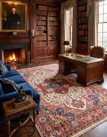 6' 8 x 9' 10 Hand Knotted Heriz Rug
