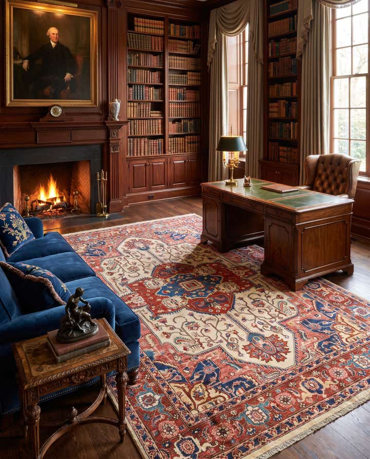 6' 8 x 9' 10 Hand Knotted Heriz Rug