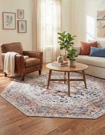 7' 1 x 7' 1 Washable Yara Octagon Rug