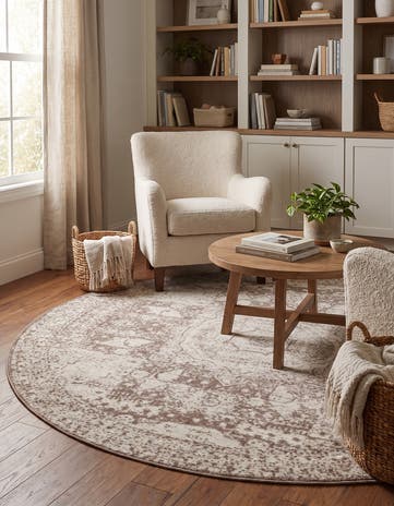 Light Brown Dover Round Rug