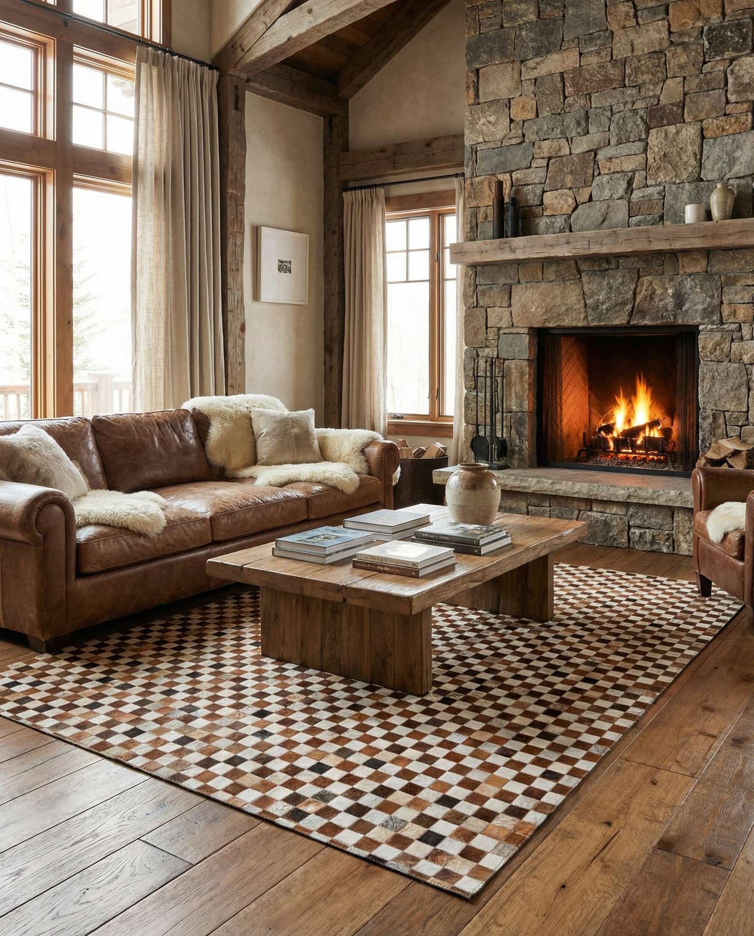 5' 2 x 8' Cowhide Stocks Rug