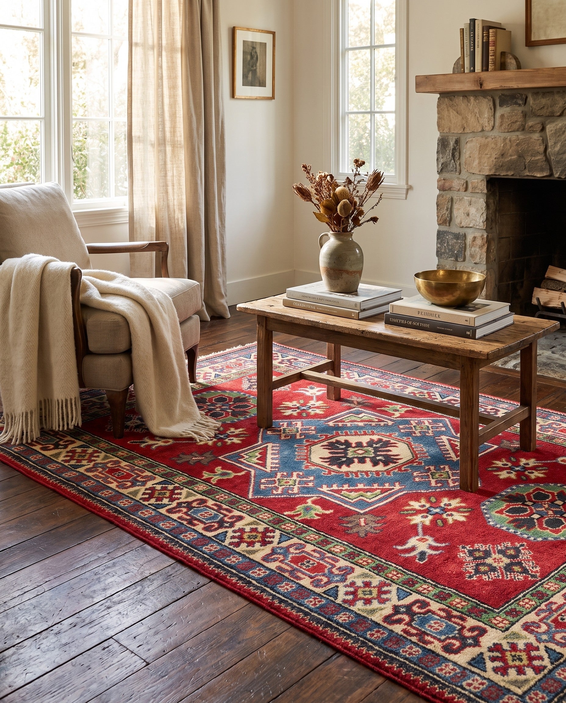 3' 4 x 5' 1 Hand Knotted Kazak Rug