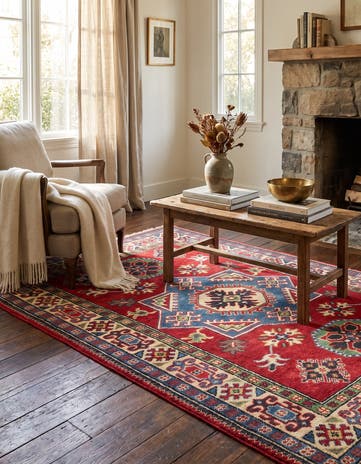 3' 4 x 5' 1 Hand Knotted Kazak Rug