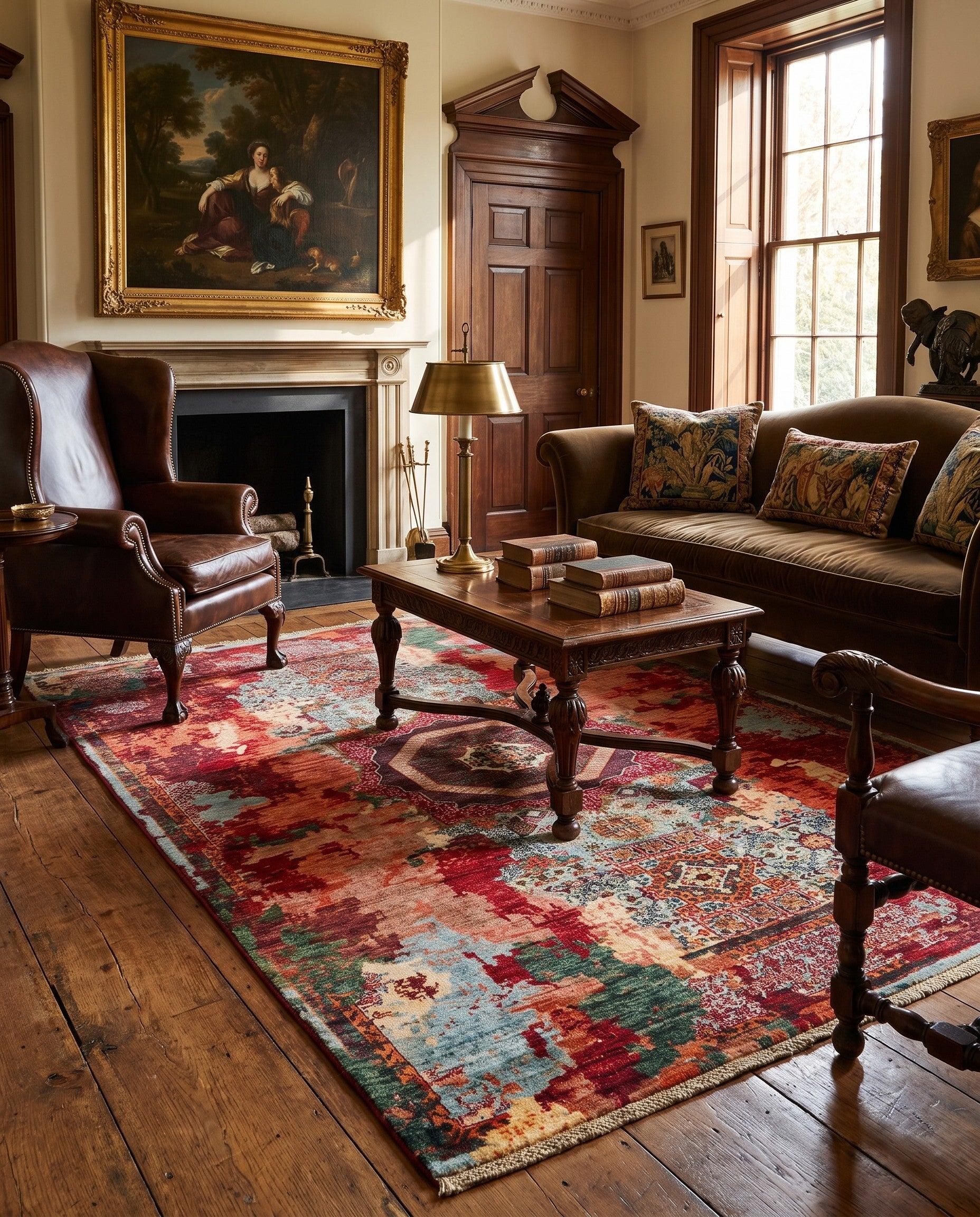 5' 9 x 8' 6 Hand Knotted Mamluk Ziegler Rug