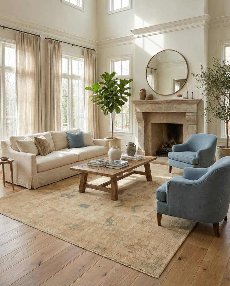 Detail image of 8' 1 x 9' 11 Hand Knotted Oushak Wool Rug