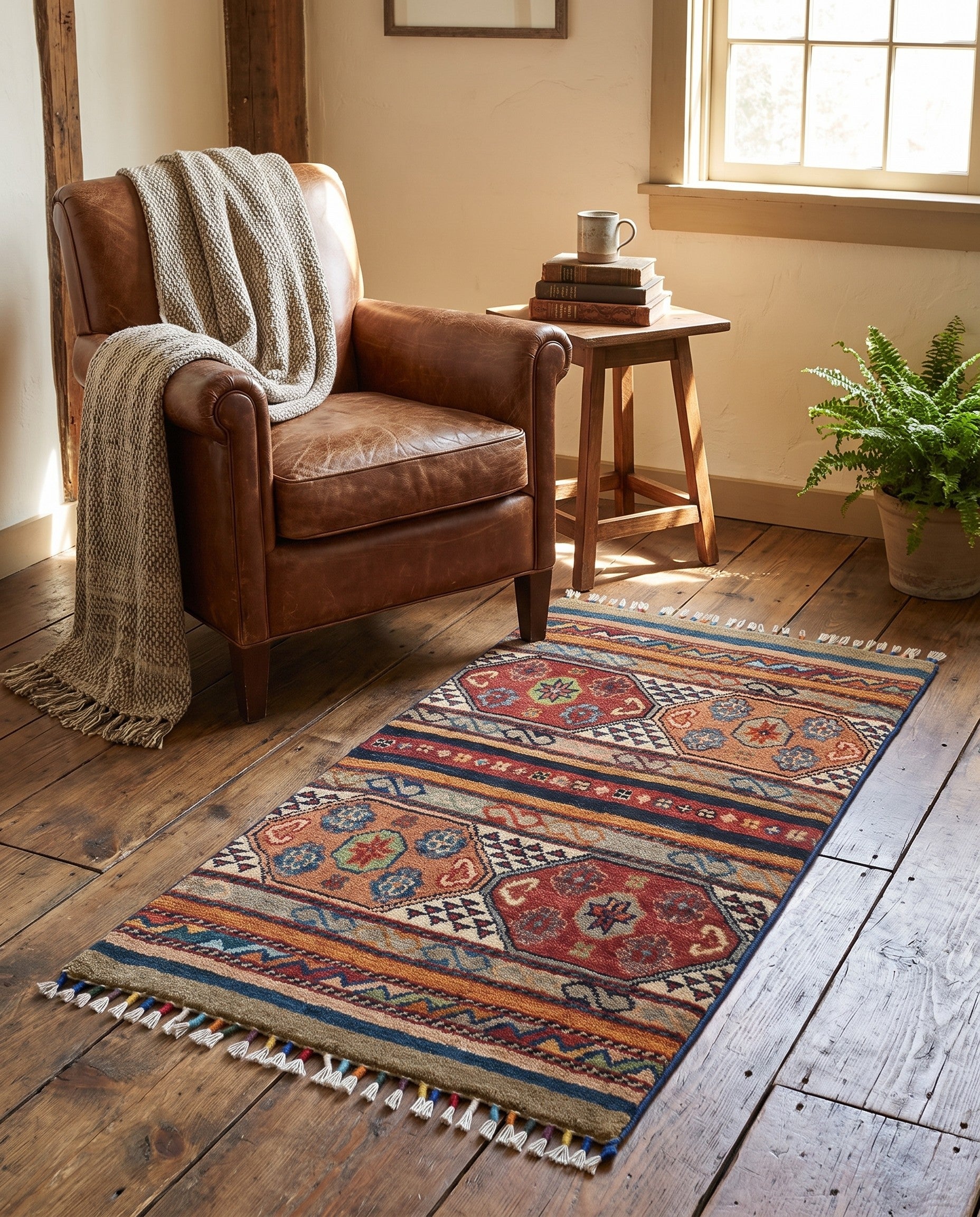 1' 9 x 3' 3 Hand Knotted Ziegler Rug