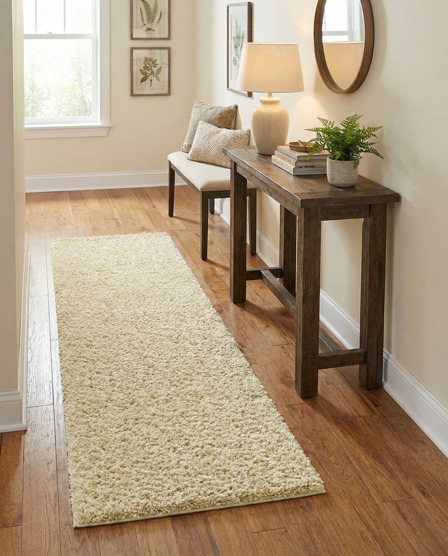 2' x 8' Solid Shag Runner Rug