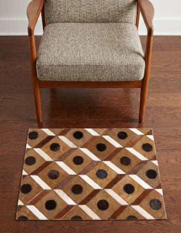 2' x 3' Cowhide Leather Rug