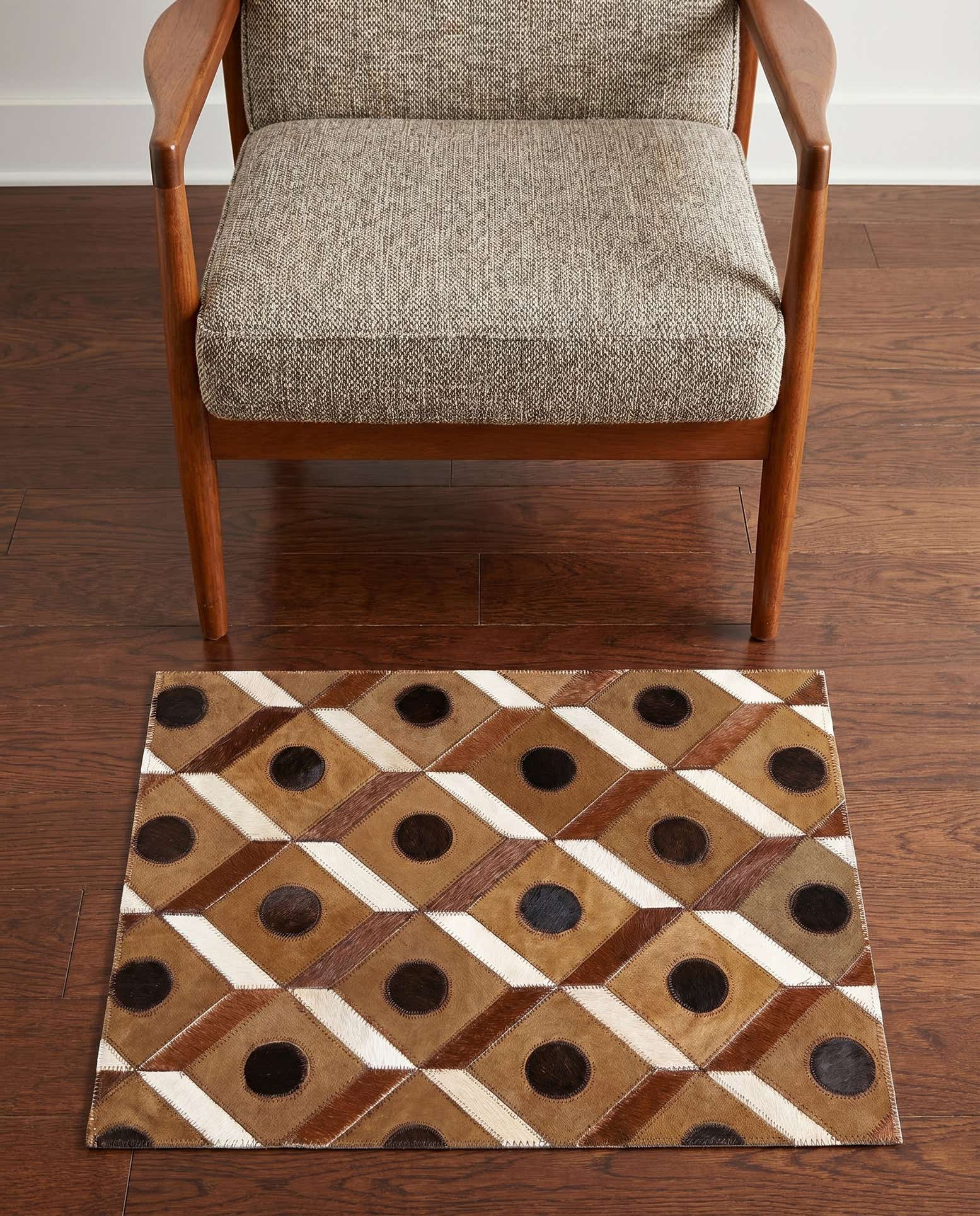 2' x 3' Cowhide Leather Rug