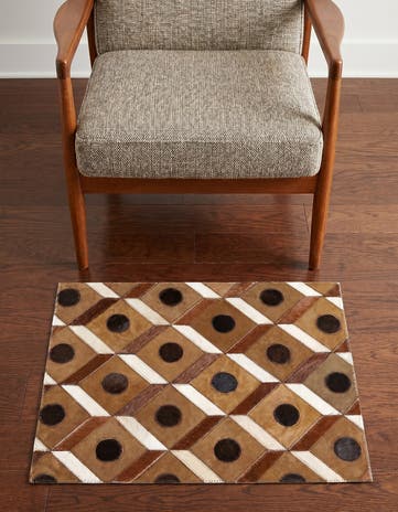 2' x 3' Cowhide Leather Rug