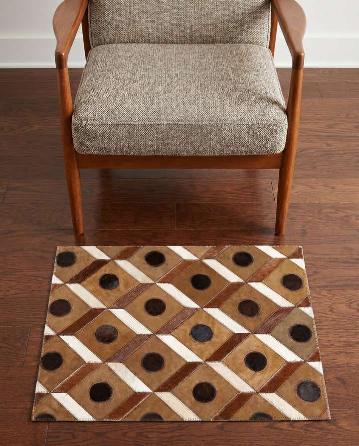 2' x 3' Cowhide Leather Rug
