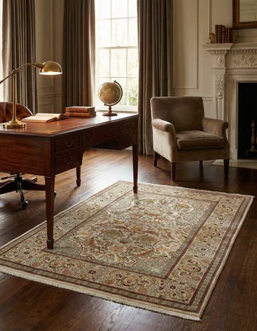 3' 4 x 5' 1 Hand Knotted Hereke Silk Rug