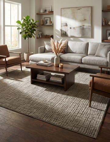 Vintage Army Green Textura Designer Rug
