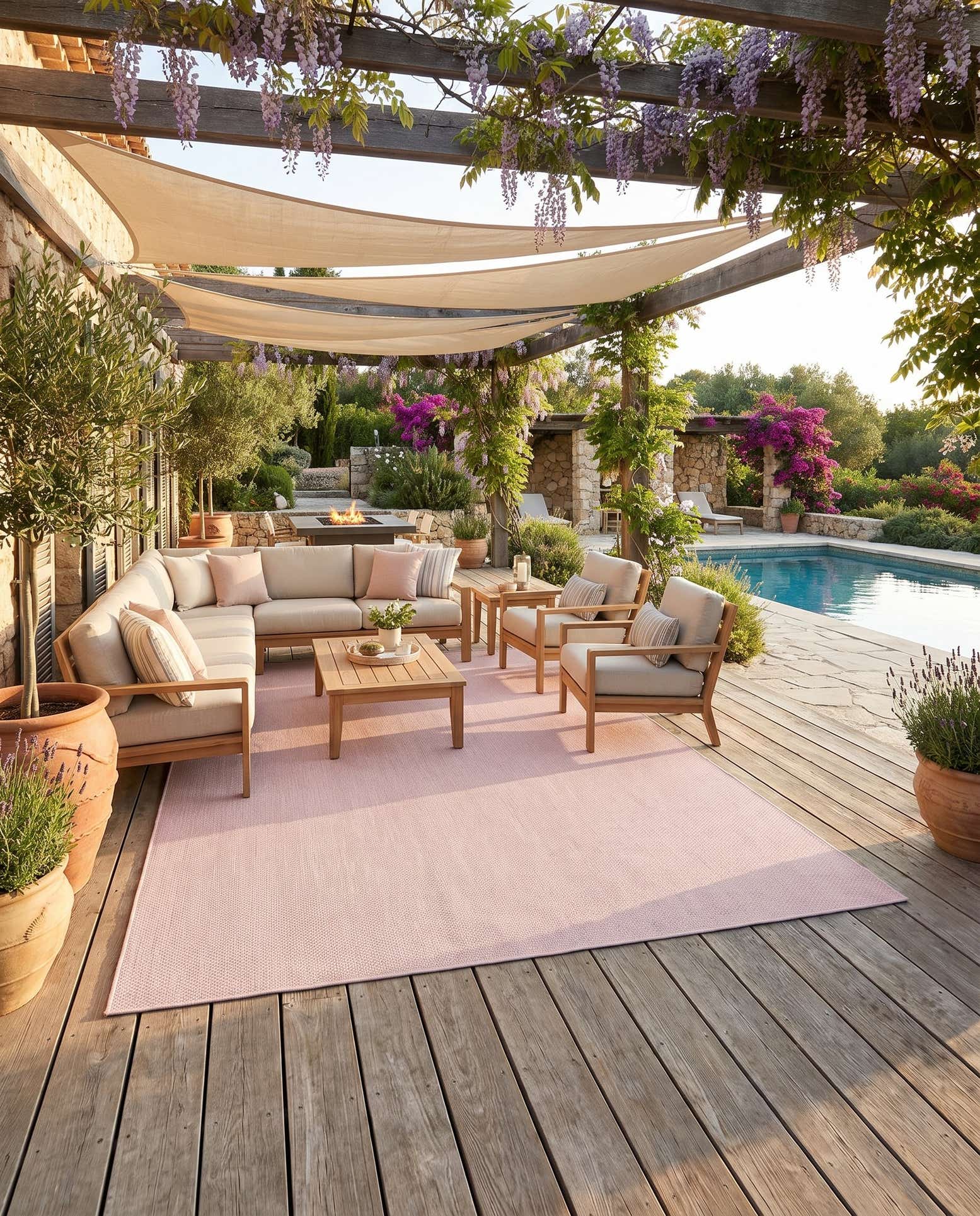 10' x 14' Easy-Clean Solid Indoor / Outdoor Rug