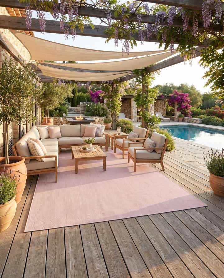 10' x 14' Easy-Clean Solid Indoor / Outdoor Rug