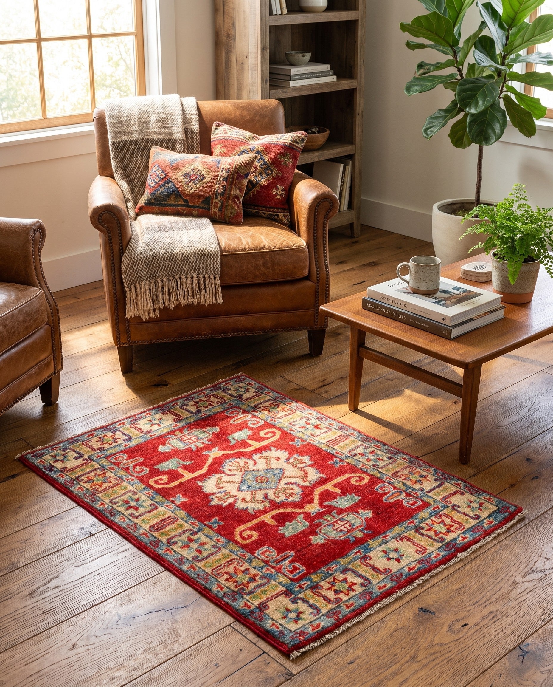 2' 1 x 2' 11 Hand Knotted Kazak Rug