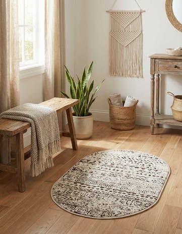 Chocolate Brown Hermitage Oval Rug