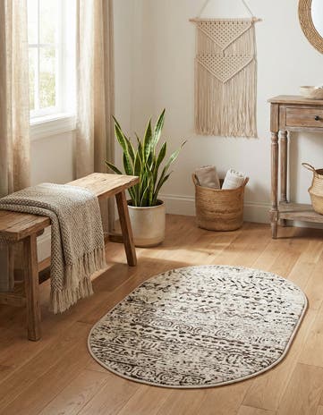 Chocolate Brown Hermitage Oval Rug