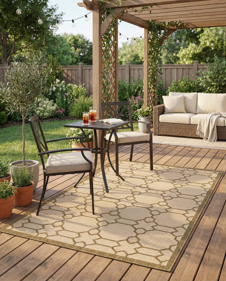 Detail image of 5' 3 x 8' Easy-Clean Trellis Indoor / Outdoor Rug