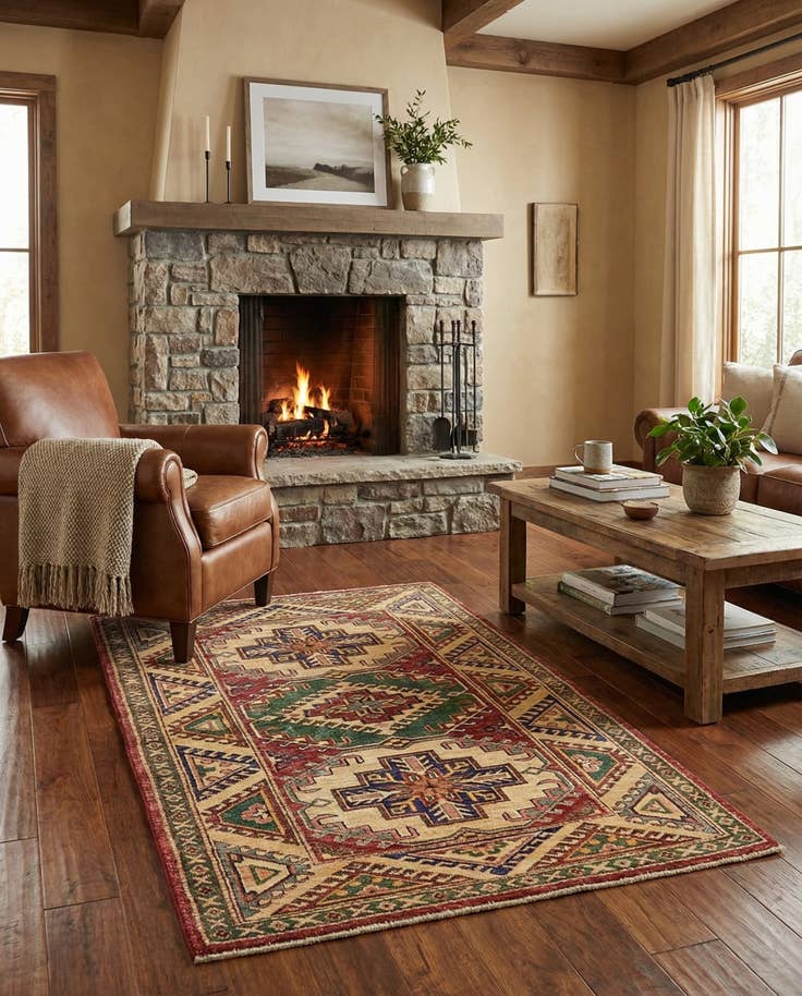 Detail image of 3' x 4' 10 Hand Knotted Kazak Rug