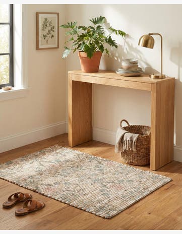Ivory Hand Woven Chenille Jute Rug