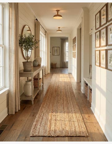 2' 7 x 16' 5 Handmade Braided Jute Runner Rug