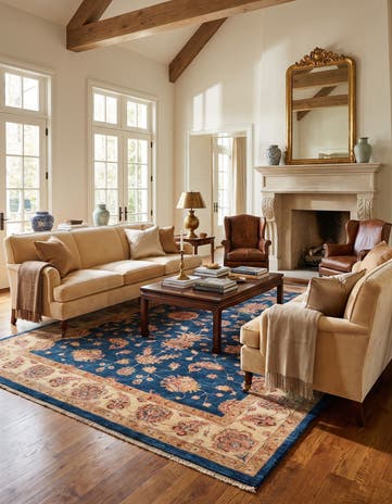 6' 10 x 9' 4 Hand Knotted Ziegler Rug