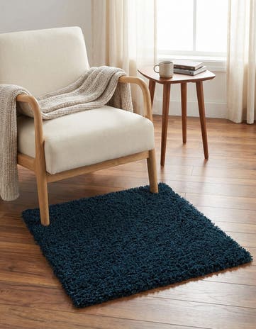 3' x 3' Solid Shag Square Rug