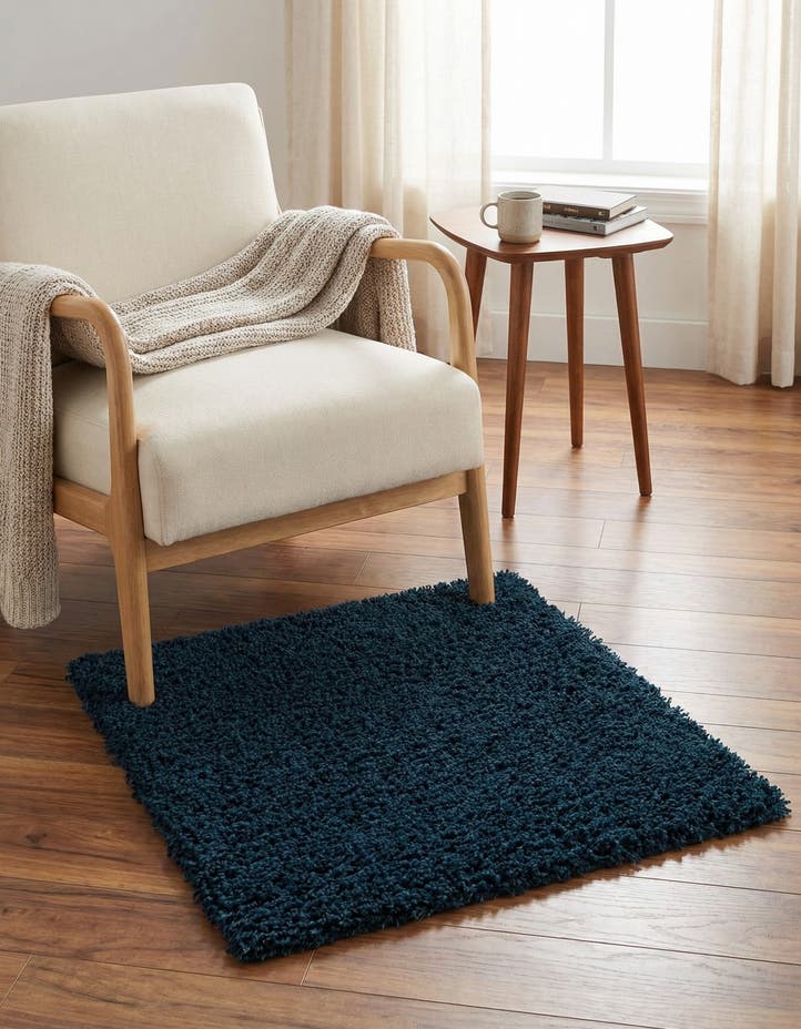 3' x 3' Solid Shag Square Rug