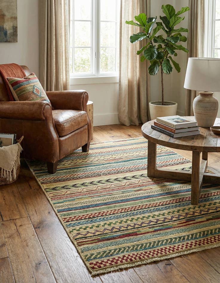 Detail image of 3' 5 x 4' 10 Hand Knotted Darya Rug