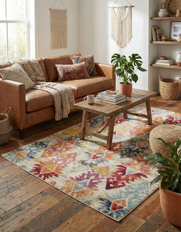 Detail image of 5' x 8' Washable Mesa Rug