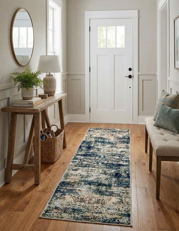 Navy Blue Gossamer Runner Rug