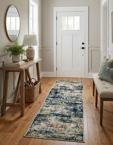 Navy Blue Gossamer Runner Rug