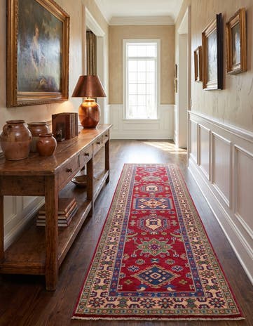 80cm x 300cm Hand Knotted Kazak Runner Rug