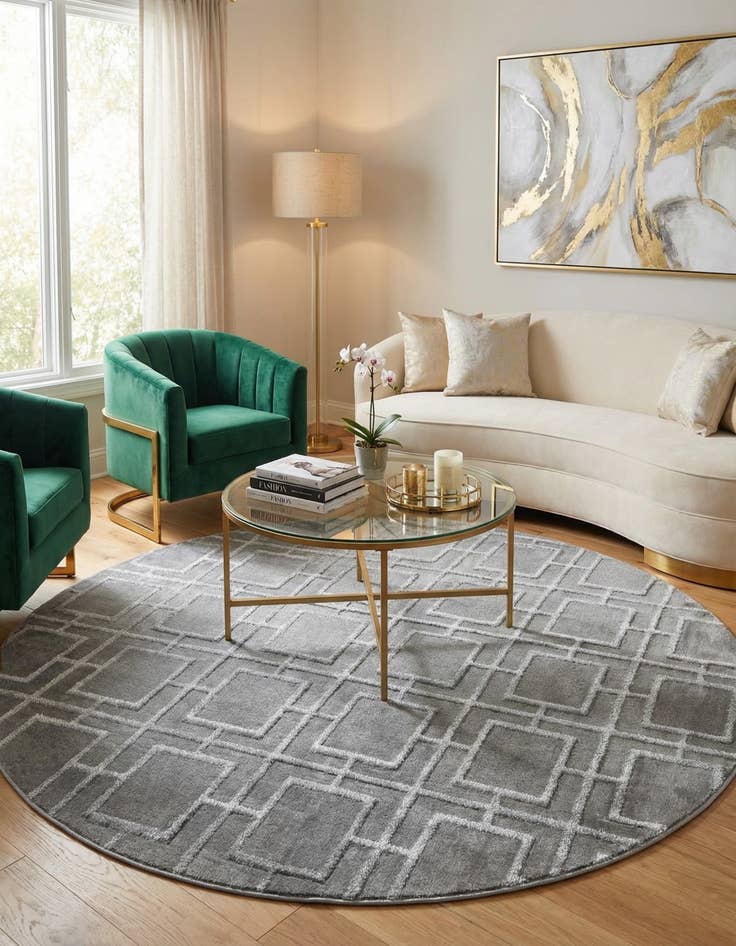 Detail image of 7' 10 x 7' 10  Marilyn Monroe&trade; Glam Deco Round Rug