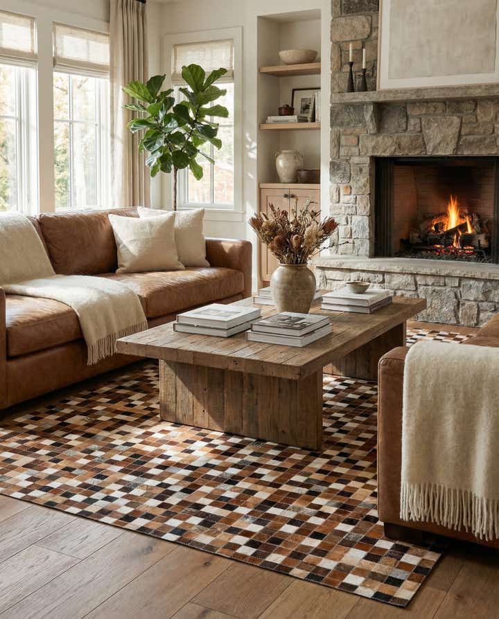 4' 9 x 6' 9 Cowhide Stocks Rug